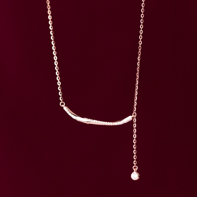 에르모사제이 N081 실버 925 슬림 큐빅 플랫 체인 포인트 은 목걸이