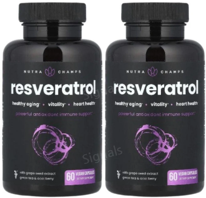 뉴트라챔프 라스베라트롤 레스베라트롤 60캡슐 2개 레스베라톨 Resveratrol - 쿠팡