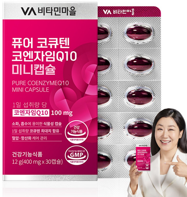 비타민마을 퓨어 코큐텐 코엔자임Q10 미니캡슐 12g, 30정, 1개