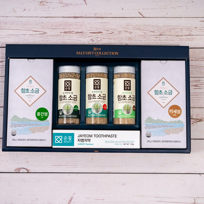 순꽃미가 선물세트 3호, 305호(함초소금3종5p자염치약1p), 5세트, 5세트