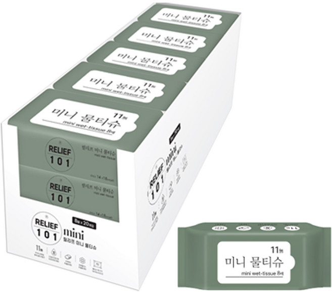 릴리프 미니물티슈, 20개, 8매, 45g