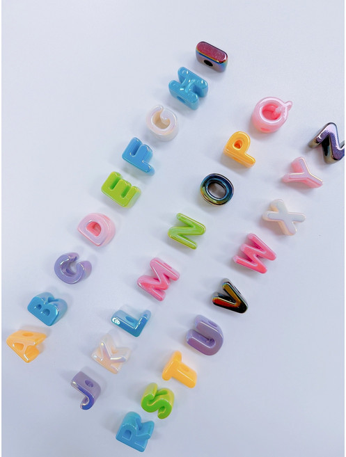 비즈정원 오로라알파벳비즈 네임키링부자재 AtoZ 한세트, 1세트, A-Z