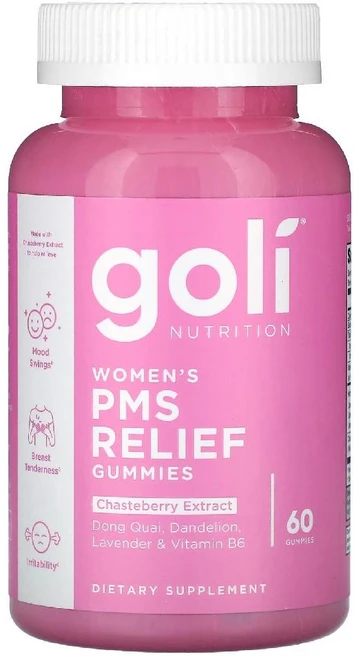 골리뉴트리션 PMS Relief goli 여성용 구미젤리 60개, Goli Nutrition, 여성용 PMS 완화, 구미, 1개 - 쿠팡