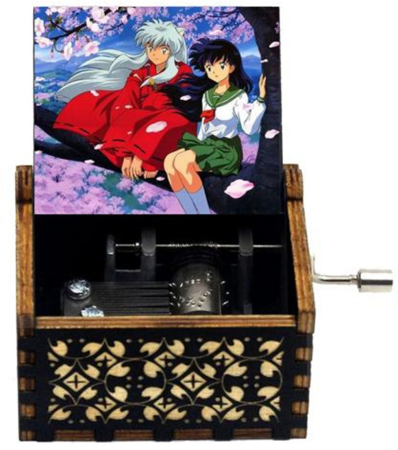 오르골 애니메이션 이누야샤 블랙 뮤직박스 멜로디 러브 엔드 크리스마스 생일 선물 연인 행운의 마스코트 사무실 책상 홈 데코, Inuyasha 02