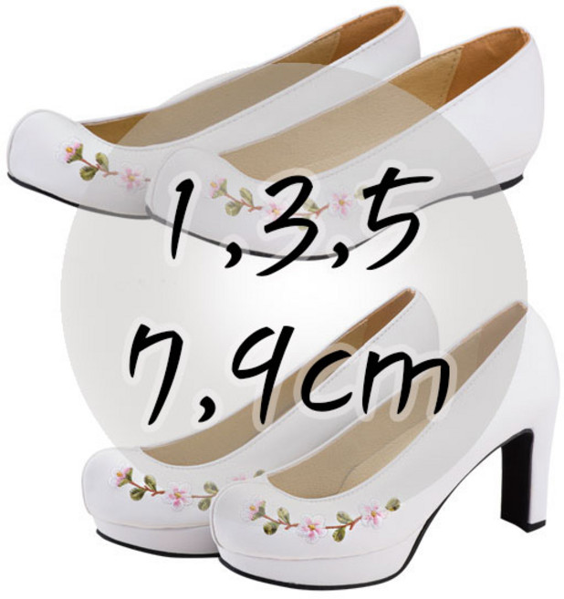 이제한복 매화꽃신 굽높이 1 3 5 7 9cm 성인 여자 한복 신발 고무신 구두 전통 당일출고가능