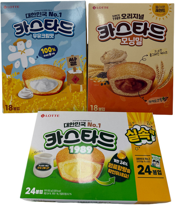 (장우)카스타드 1344g 대용량세트 (오리지널 +우유크림맛 + 모닝밀 ), 1개, 1.344kg