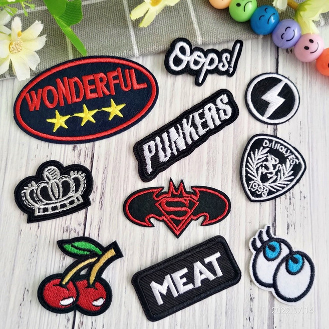 皮卡布 刺繡燙布貼 徽章 布貼 Patch, 1個, K5(一套10款),熱融膠款（熨燙可縫）