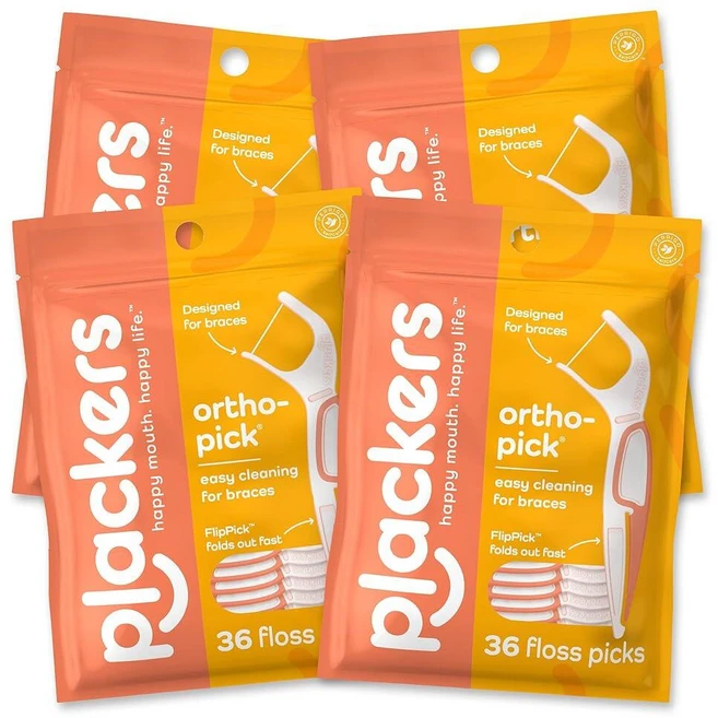 플랙커스 Plackers Orthopick 교정기용 치실 36세트(4개입), 플랙커스 Plackers Orthopick 교정기용 치 - 쿠팡
