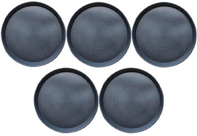 오르벤 플라스틱 가벼운 원형 물받침 화분받침대, 5개, 블랙