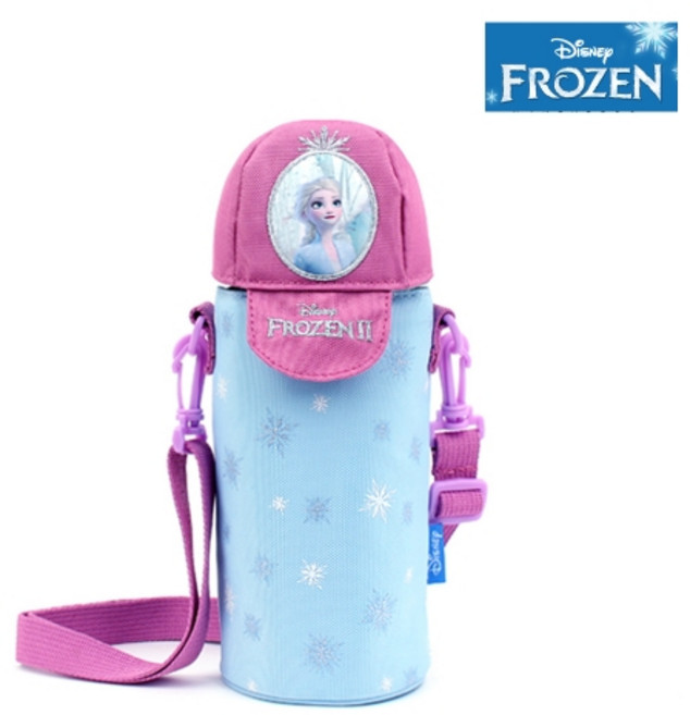 유아동 겨울왕국2 헤드 물병케이스 물통 주머니 크로스 가방 유치원 어린이집 초등학생 소풍 나들이 보온보냉백 음료케이스, 1개