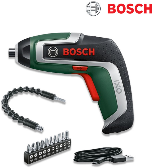 보쉬 IXO 7 FLEXI SET 충전 스크류 드라이버 3.6V 2.0Ah 비트 10종 플렉시블 비트 홀더, 1개