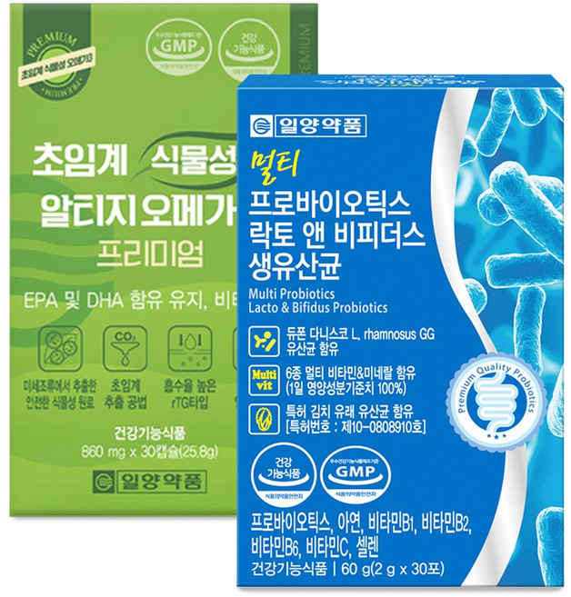 식물성 초임계 알티지 오메가3+락토바실러스 비피더스 생 유산균 세트, 25.8g