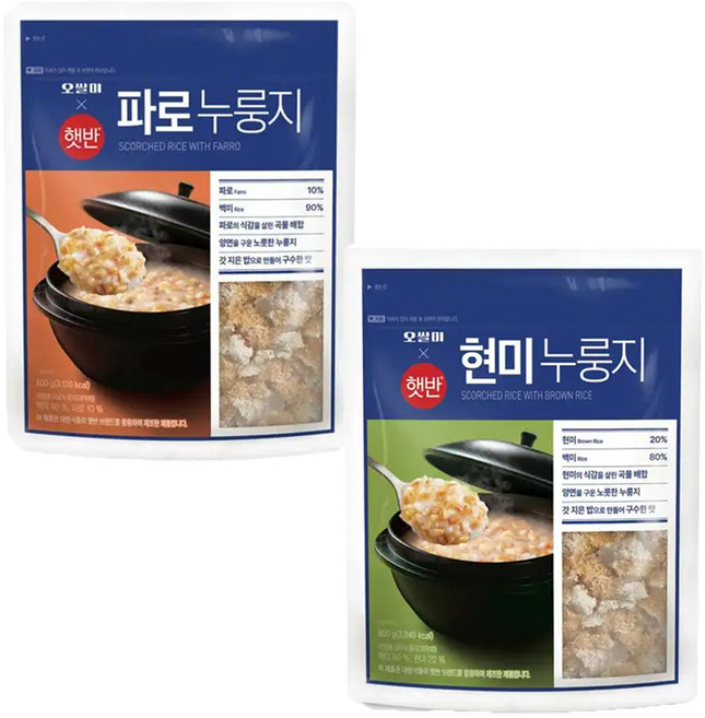 오쌀미 현미누룽지 800g+파로누룽지 800g 각 1입씩, 6세트, 1.6kg