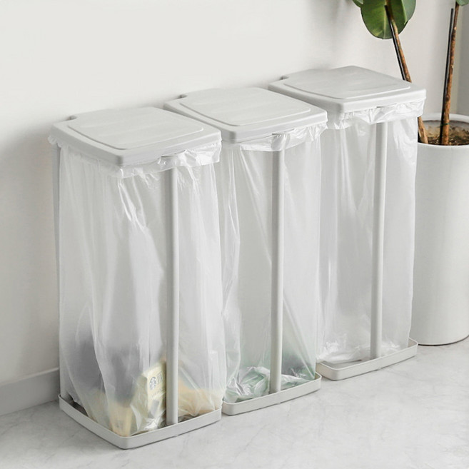 사무실 카페 분리수거 재활용품 수거봉투 거치대 50L 비닐 거치대, 2. 베이지 거치대 3개