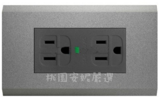 JYE中一電工 -烤漆系列-灰色 (附發票), 1個, ∅2.0LED雙插座附接地