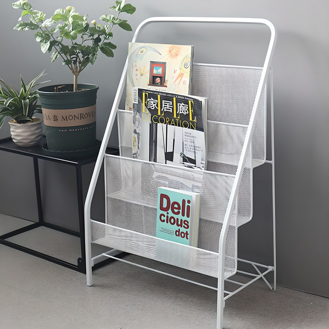 21세기트랜드 접이식 책꽂이 선반, 화이트, 3단