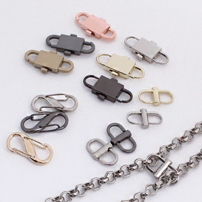 짱패브릭 체인쇼트너 가방끈길이조절 가방체인길이조절, S고리형, 블랙실버, 1개