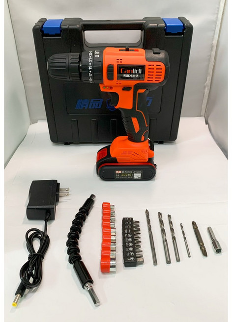 無刷衝擊鑽 98VF 充電式多功能鋰電鑽, 1個, CAN無刷衝擊鑽21V 1.5AH塑單
