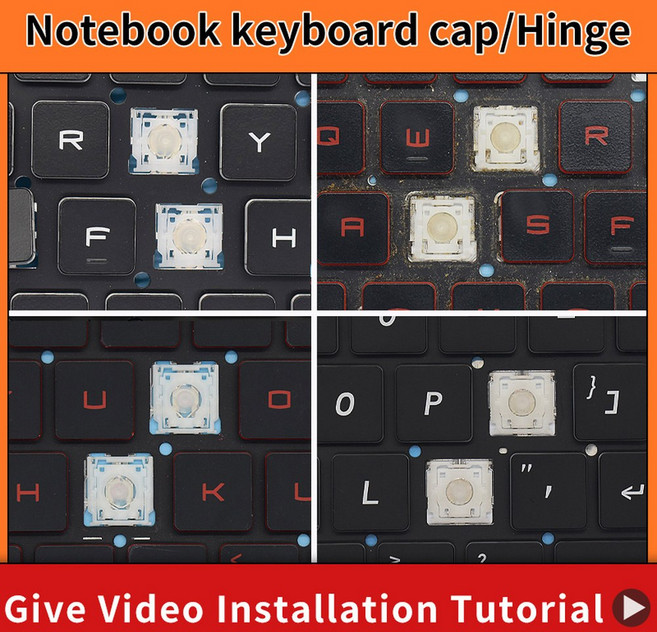 노트북 키보드 교체용 영어 키 캡 MSI GF66 MS 1582 GF76 GL76 GL66 17L1 17H3, 2)5 Rubber pad