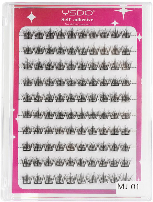 DIY 100 클러스터 자체 접착 속눈썹 필요 메이크업 Cils 개별 도구 확장 자연 없음, MJ01, 1개, 01 MJ01