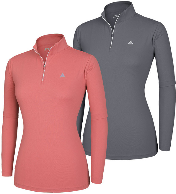 [이지바이] (1+1) 여성 긴팔 집업티셔츠_워너비 빅사이즈 쾌적한 소로나 원단 긴팔 등산 아웃도어 스포츠 웨어