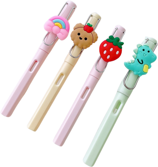 러블리 만년 연필(무지개 곰돌이 딸기 공룡 4개 1set), 1개, 무지개(단품)