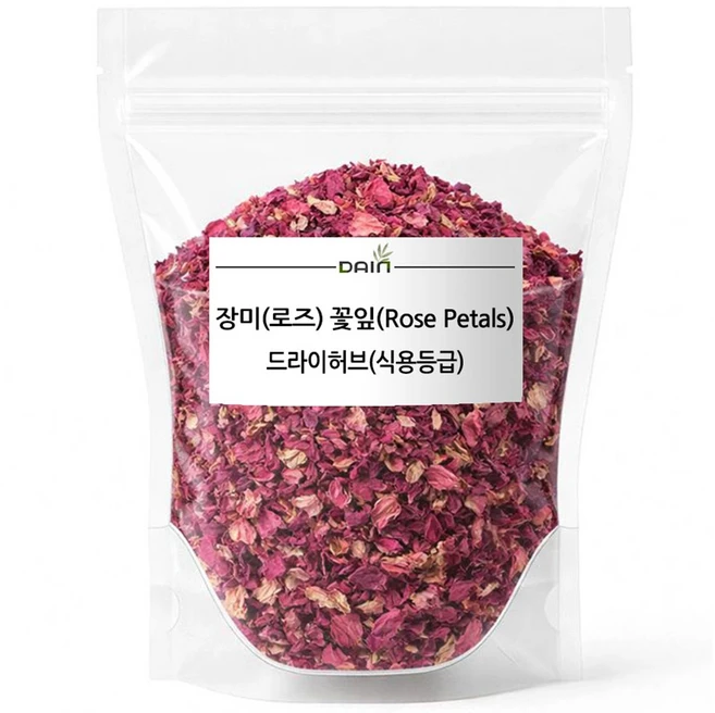 [다인] 장미(로즈)꽃잎(Rose Petals)-드라이허브(식용등급), 100g, 1개 - 쿠팡