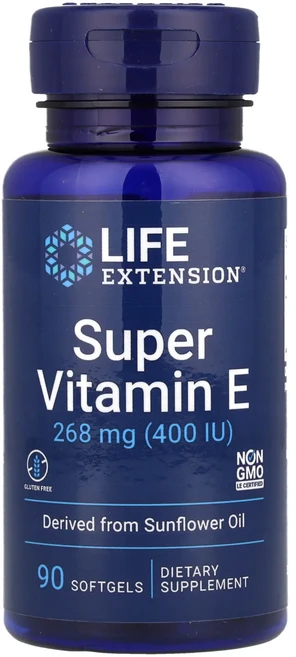 라이프 익스텐션 슈퍼 비타민 E 268mg(400IU) 토코페롤 소프트젤 90정 3개월 - 쿠팡