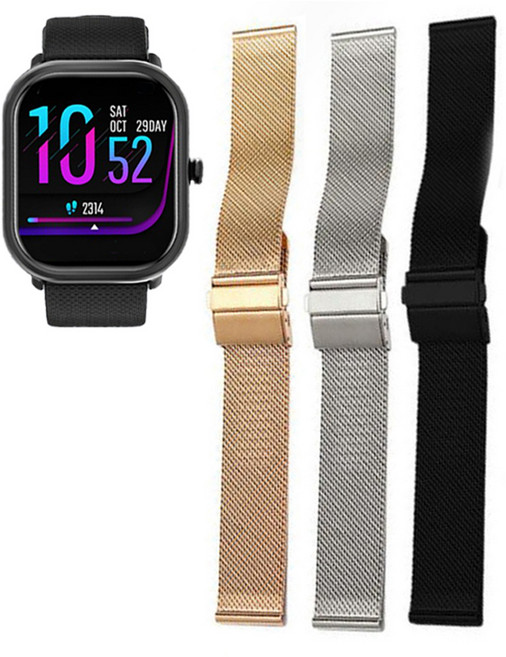 와피크워치 U7 스트랩 메탈 메쉬 호환워치밴드, 3. ME17GD22 골드, 1개