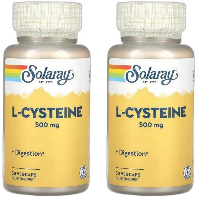 솔라레이 L Cystein 엘 시스테인 글루타치온 전구체 아미노산 500mg 30캡슐 2통, 2개, 30정 - 쿠팡
