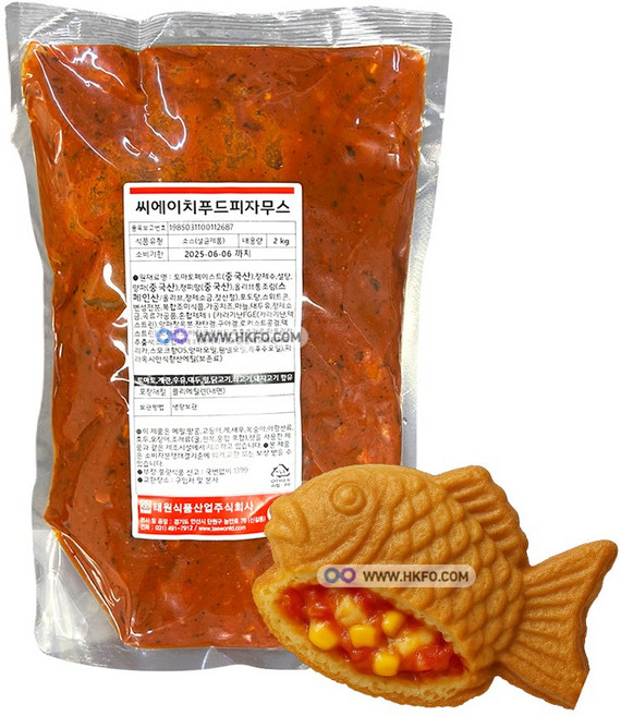 씨에이치푸드 붕어빵 호떡 십원빵 피자재료 피자앙금 피자무스 2kg, 2개