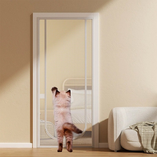 정싱 지퍼형 메쉬 고양이 방지문 모기 방제문 현관방충망, 1개