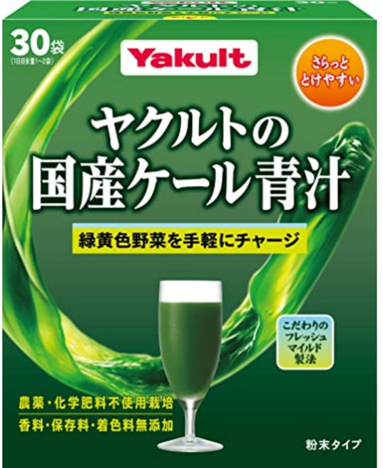 일본 야쿠르트의 케일 녹즙 30봉, 1개, 120g
