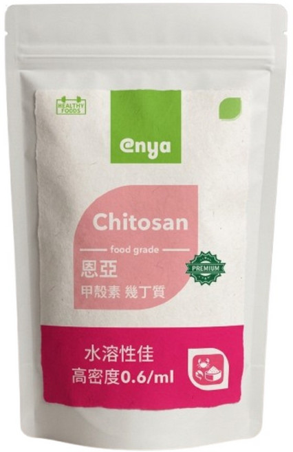 enya 恩亞 甲殼素 幾丁質 高密度白色粉末原料, 1個, 250g/袋（夾鏈袋）, 250g/袋（夾鏈袋）