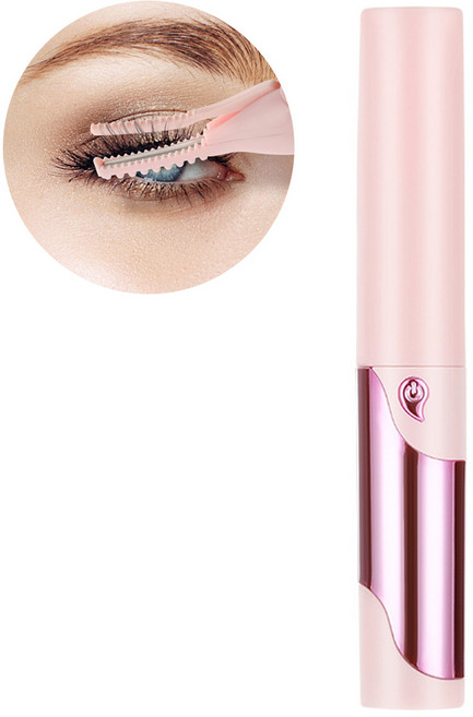 휴대용 속눈썹불고데기 LED 디스플레이 C타입 4단 온도조절 무선 충전식 히팅 뷰러, 핑크