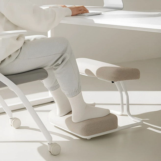 올인홈 발받침대 발판 사무실 컴퓨터 2단 쿠션 발받침 다리받침대 풋레스트, 기본형, 오트밀