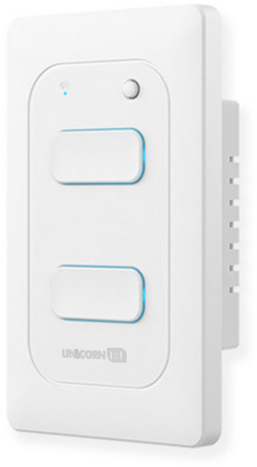 유니콘IoT 2구 스마트방식 벽스위치 무선원격제어 자동불끄기 WIFI방식 TS-SW2, 화이트, 1개, mm