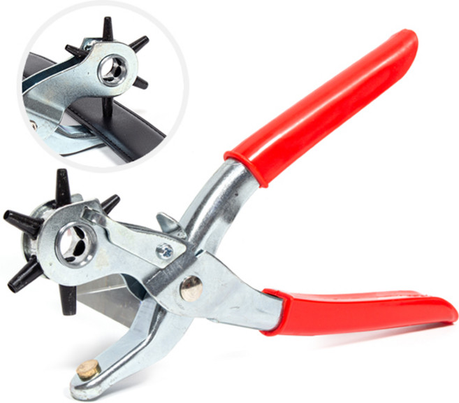 ZIO-BIZ 가죽 펀칭기 6공 / 벨트 가방끈 시계줄 허리띠 구멍 펀치 펀칭기계 벨트구멍뚫기 벨트펀칭기 아일렛펀치 가죽공예도구 가죽공예재료, 1개