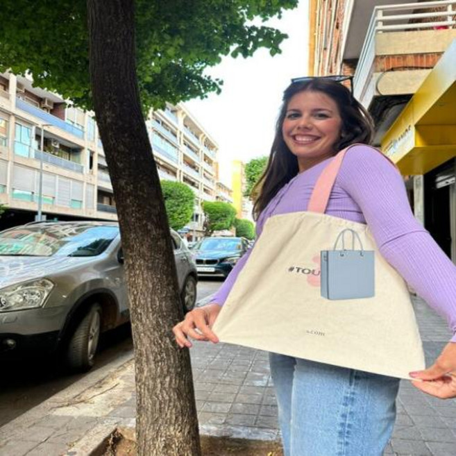 에코백 미니 휴대용 스페인 곰 천 가방 어깨 에코 백 쇼핑백