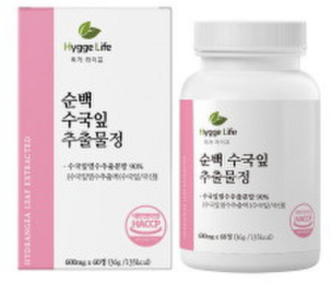 수국잎열수추출물 정 하이드란제놀 체지방 AMPK 효소 엘라스틴 해썹, 1개, 60정