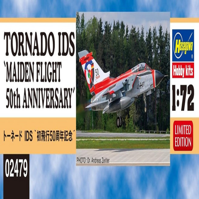 하세가와 (Hasegawa) 1/72 독일 토네이드 IDS 첫 비행 50 주년 기념 플라스틱 모델 02479