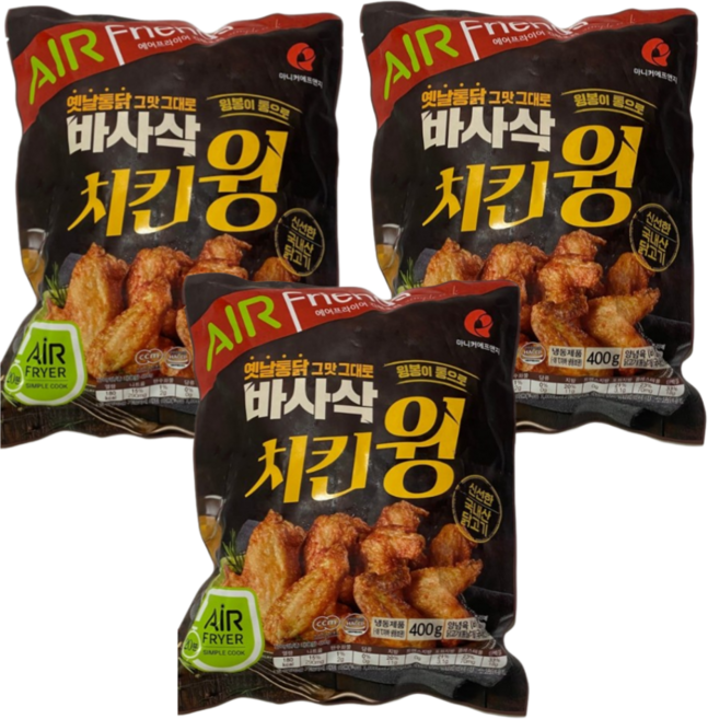 마니커 바사삭 치킨윙 3봉, 400g, 3개