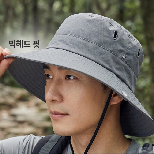 쿠비코 대두핏 와이드챙 아웃도어햇 3.0, 딥블랙