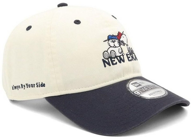 뉴에라(new era) 뉴에라 캡 9TWENTY 피넛 스누피 콜라보 크롬 화이트/네이비 M/L 920 PEANUTS SNOOPY AND OLAF CHR NVY