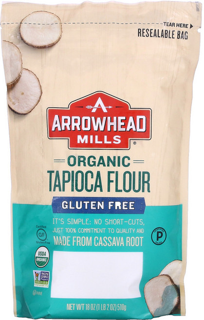 Arrowhead Mills 유기농 타피오카 가루 510g (18 oz) 3팩