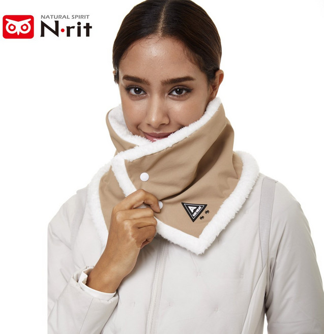 엔릿 에어히트 넥워머 겨울 방한 목토시 넥게이터 똑딱이, 베이지, 1개