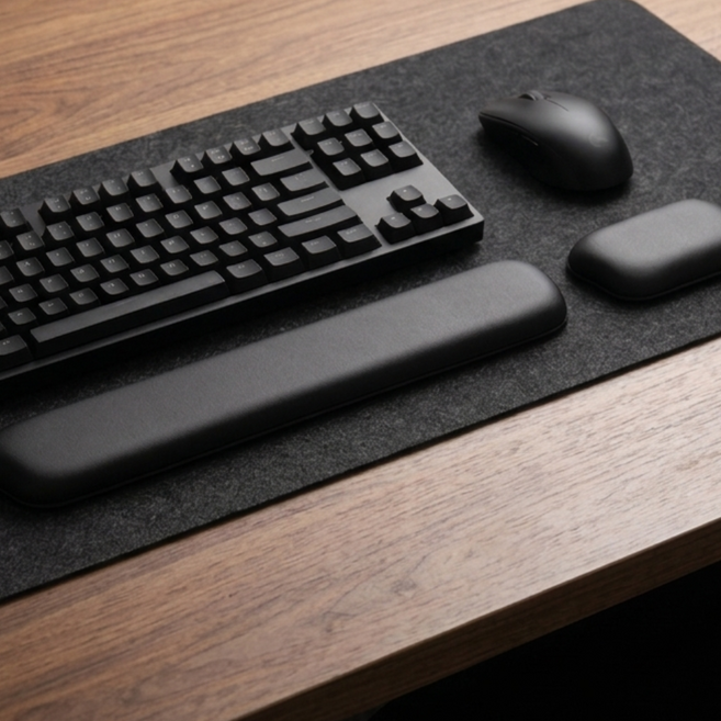 마스터스토리 키보드 마우스 손목 받침대, 블랙, 1개