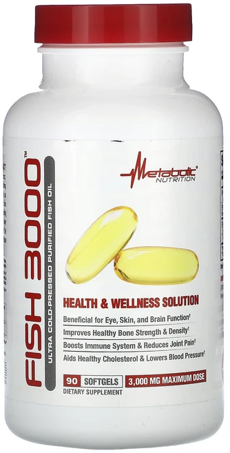 Metabolic Nutrition 생선 3000 소프트젤 90정(소프트젤 1정당 1000mg), MetabolicNutrition생선3000소프트젤90, 1개, 90정 - 쿠팡
