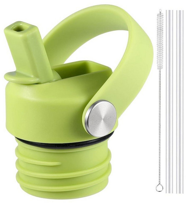 RRegeny Hydro Flask 표준 입구용 빨대 뚜껑 빨대가 있는 하이드로플라스크 입구 54.9 (21 24 온스) 스포츠 플렉스 캡 물병 액세서리 교체용 뚜껑 상단., 씨그래스 그린