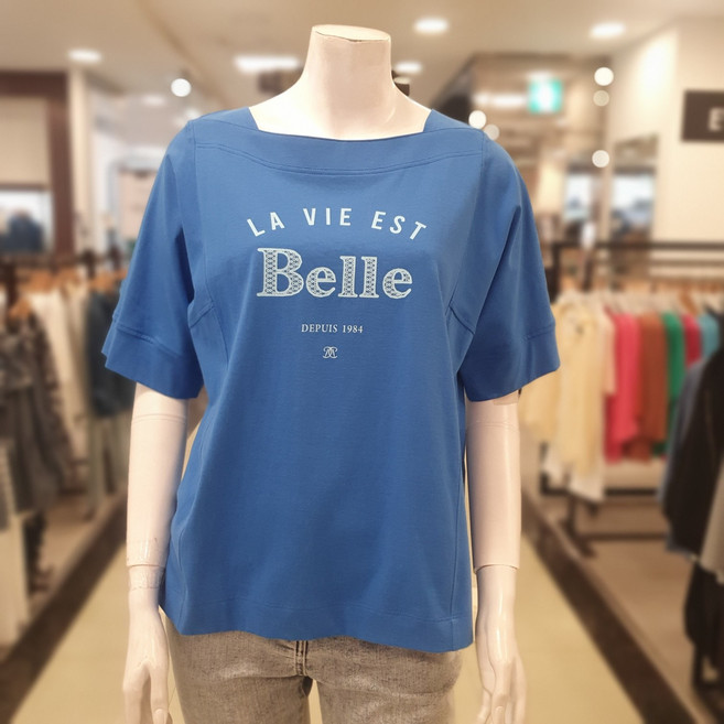 샤트렌 여름 반팔 티셔츠 보트넥 기본 티셔츠